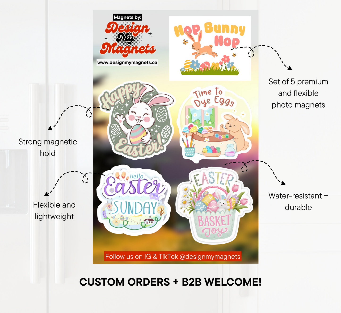 Hop Bunny Hop – Cute Easter Magnet Pack