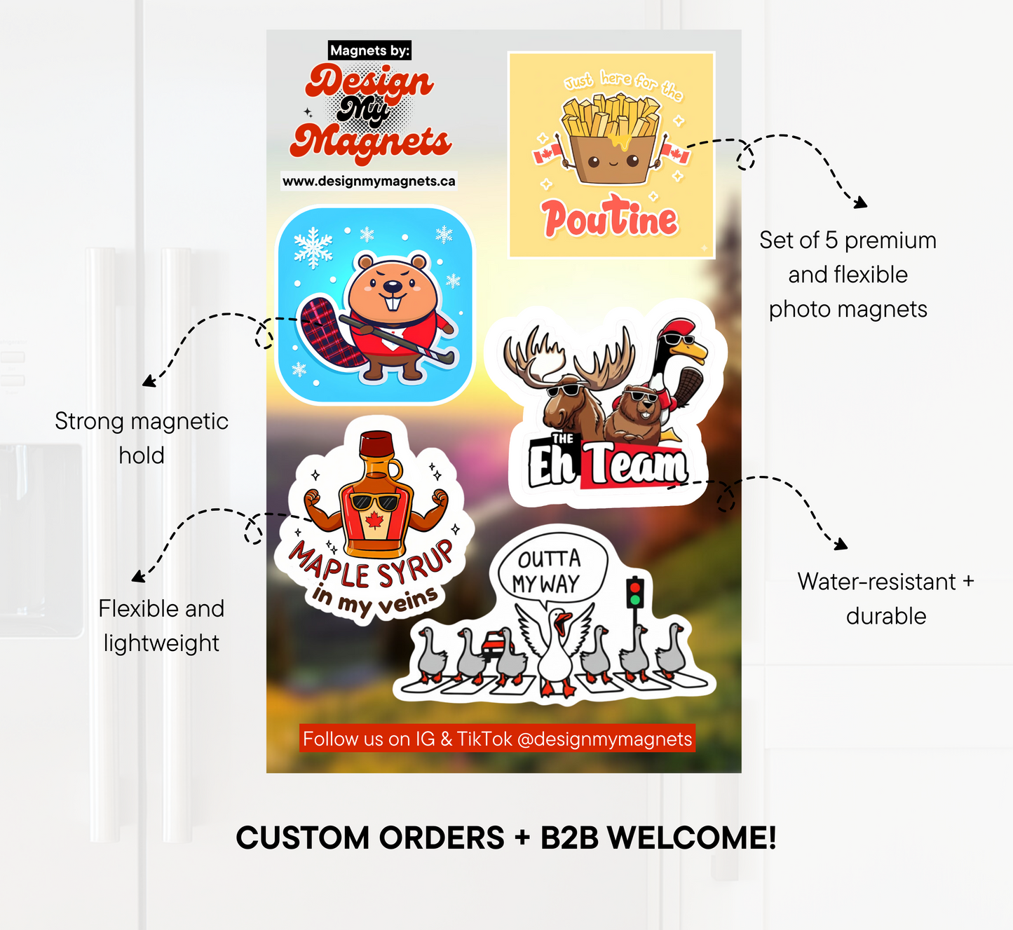 Here for the Poutine – Canadian Food Magnet Pack