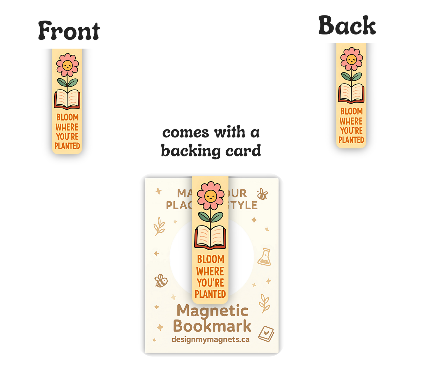 'Bloom Where You’re Planted' Magnetic Bookmark | Flower Bookmark