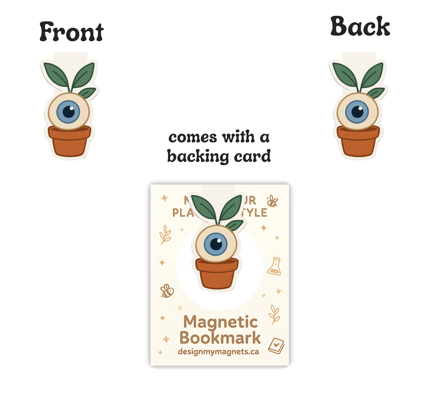 Evil Eye Plant Magnetic Bookmark | Gift for Readers and Plant Lovers