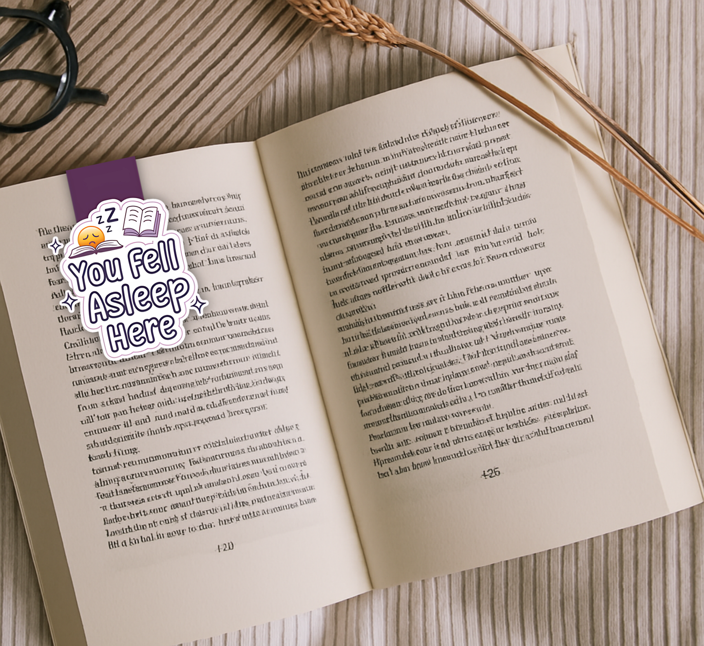 'Fell Asleep Here' Magnetic Bookmark | Relatable Bookmark