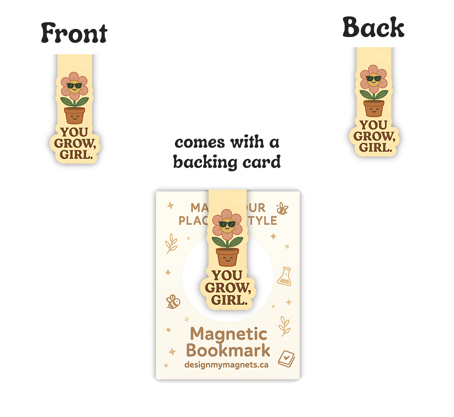 'You Grow, Girl' Magnetic Bookmark | Encouraging Gift for Bookworms