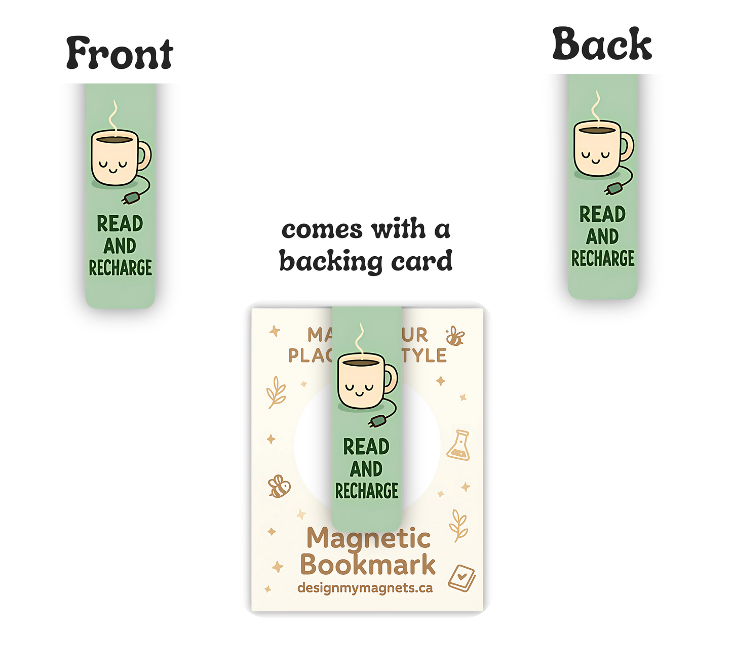 'Read & Recharge' Magnetic Bookmark | Cozy Reader Gift