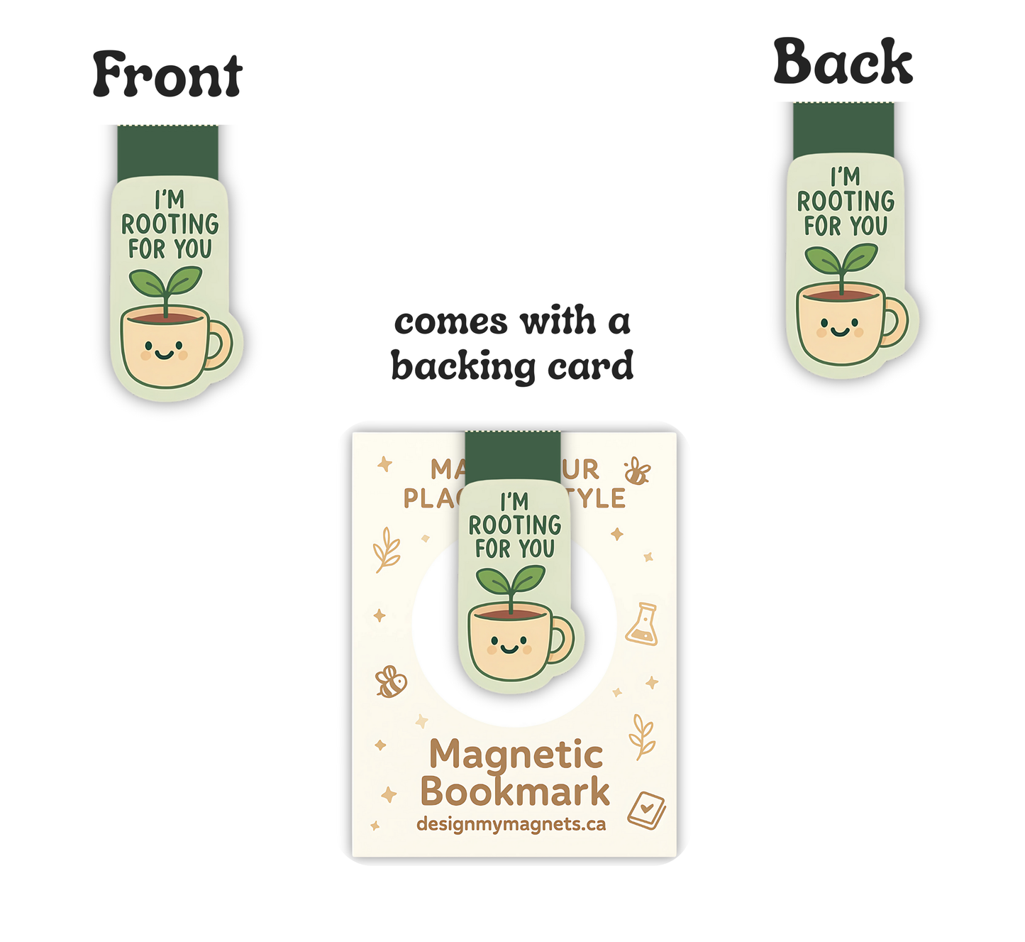 'Rooting for You' Magnetic Bookmark | Plant-Themed Bookmark