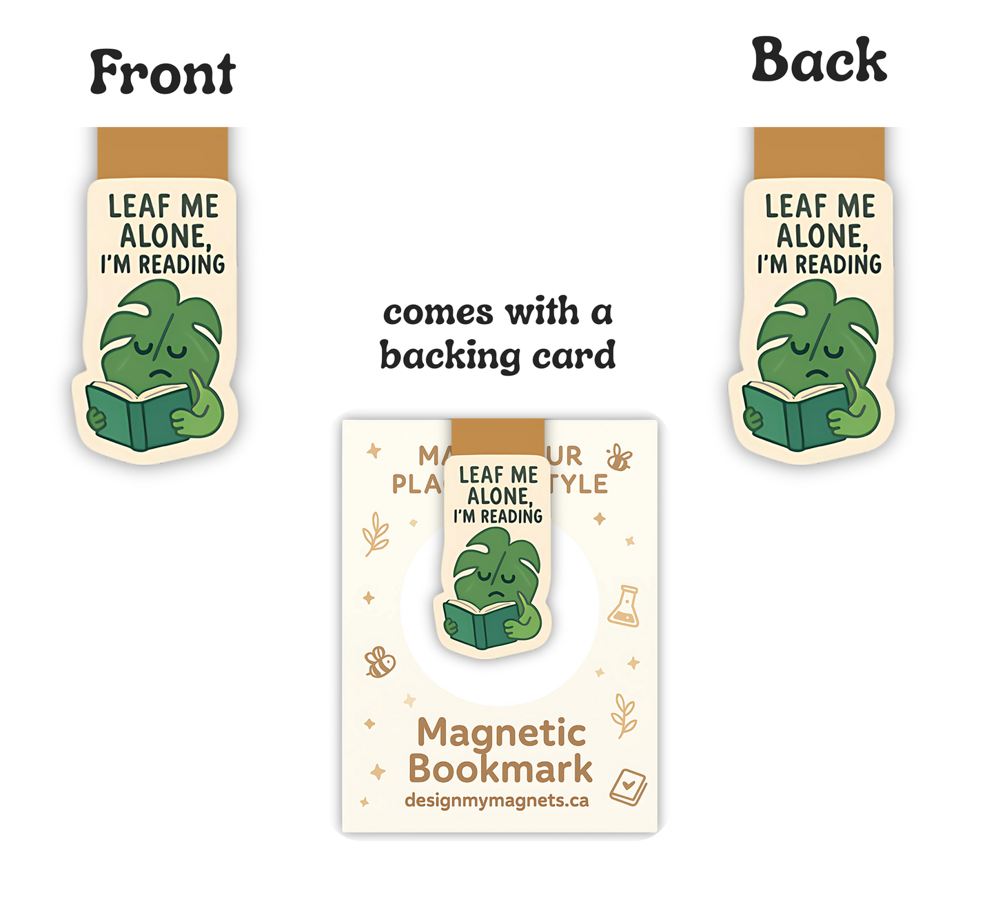 'Leaf Me Alone' Magnetic Bookmark | Plant Lover Gift