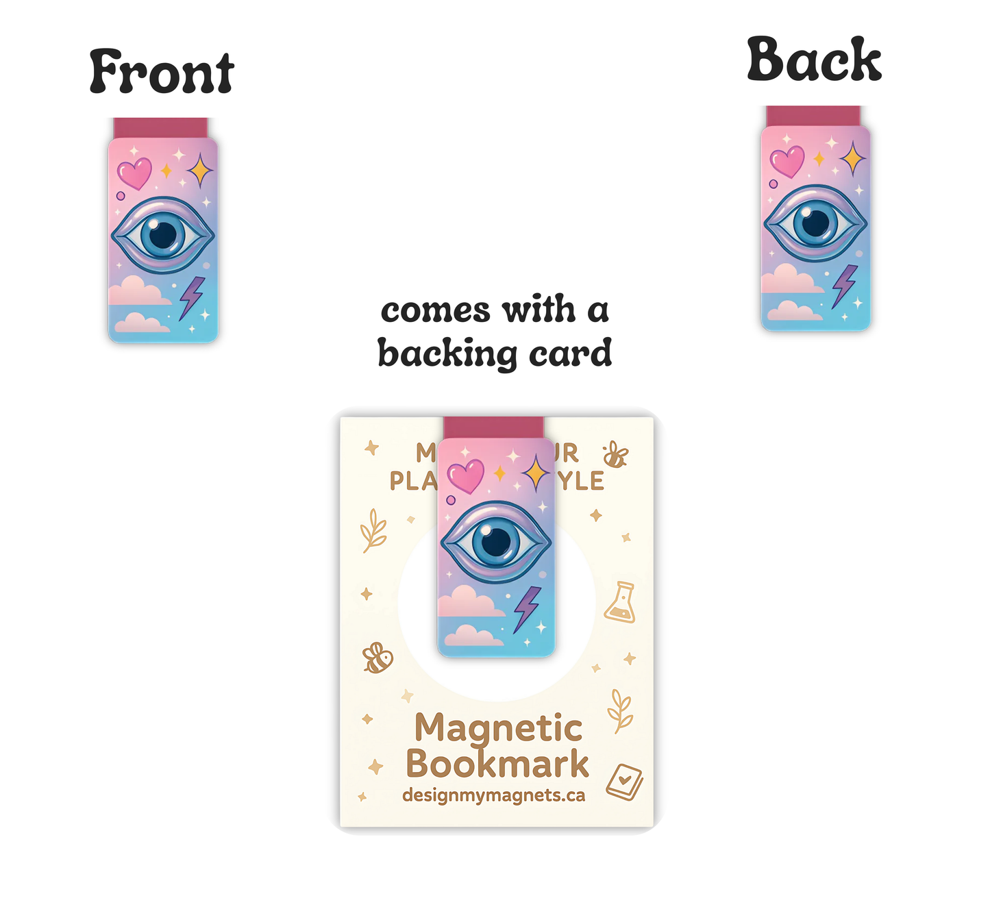Pastel Evil Eye Magnetic Bookmark | Kawaii Y2K Bookish Gift with Sparkle Power
