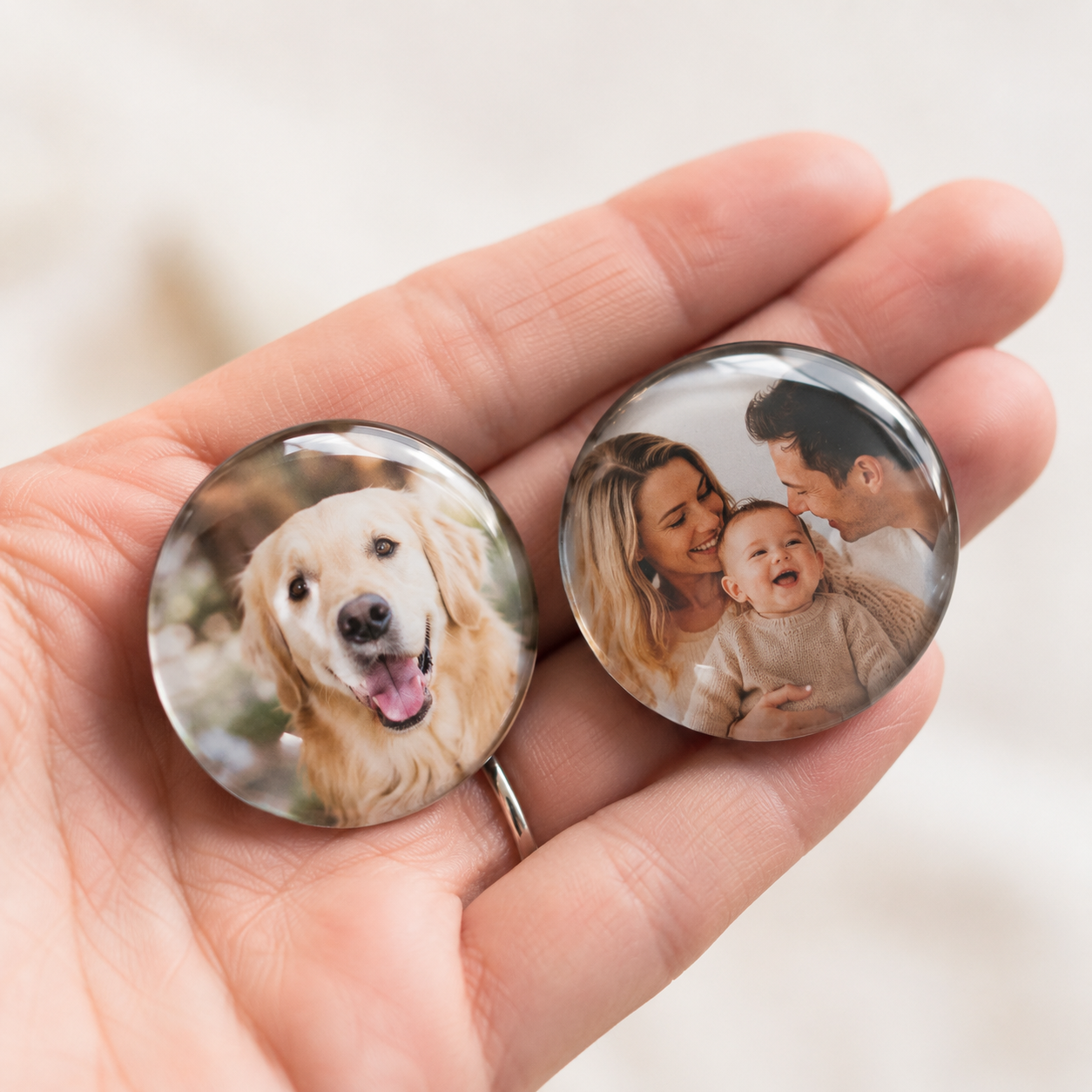 Custom Glass Photo Magnets | Glass Cabochon Fridge Magnets