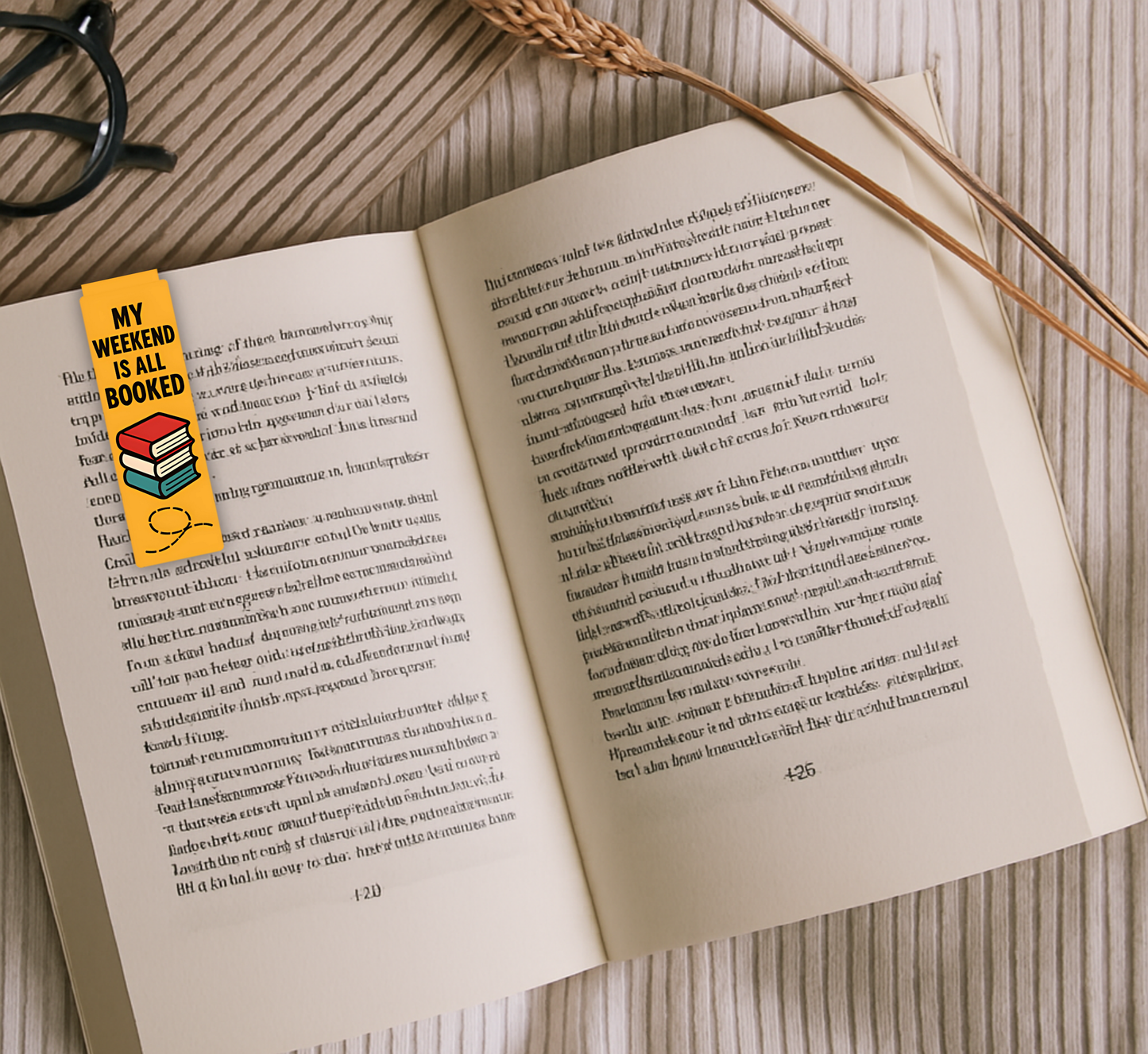 'My Weekend Is Booked' (Yellow) Magnetic Bookmark