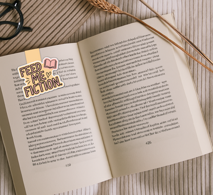 'Feed Me Fiction' Magnetic Bookmark | Fiction Bookmark