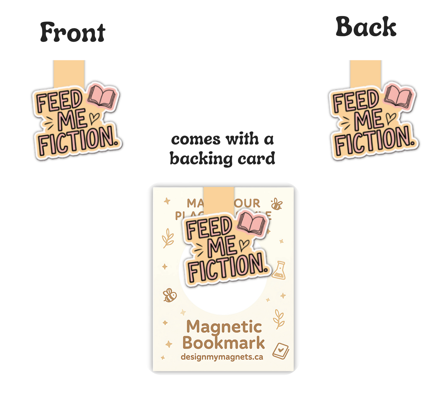 'Feed Me Fiction' Magnetic Bookmark | Fiction Bookmark