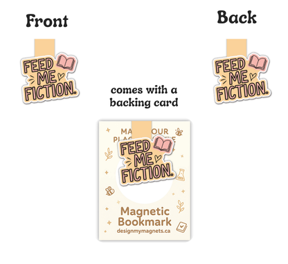 'Feed Me Fiction' Magnetic Bookmark | Fiction Bookmark