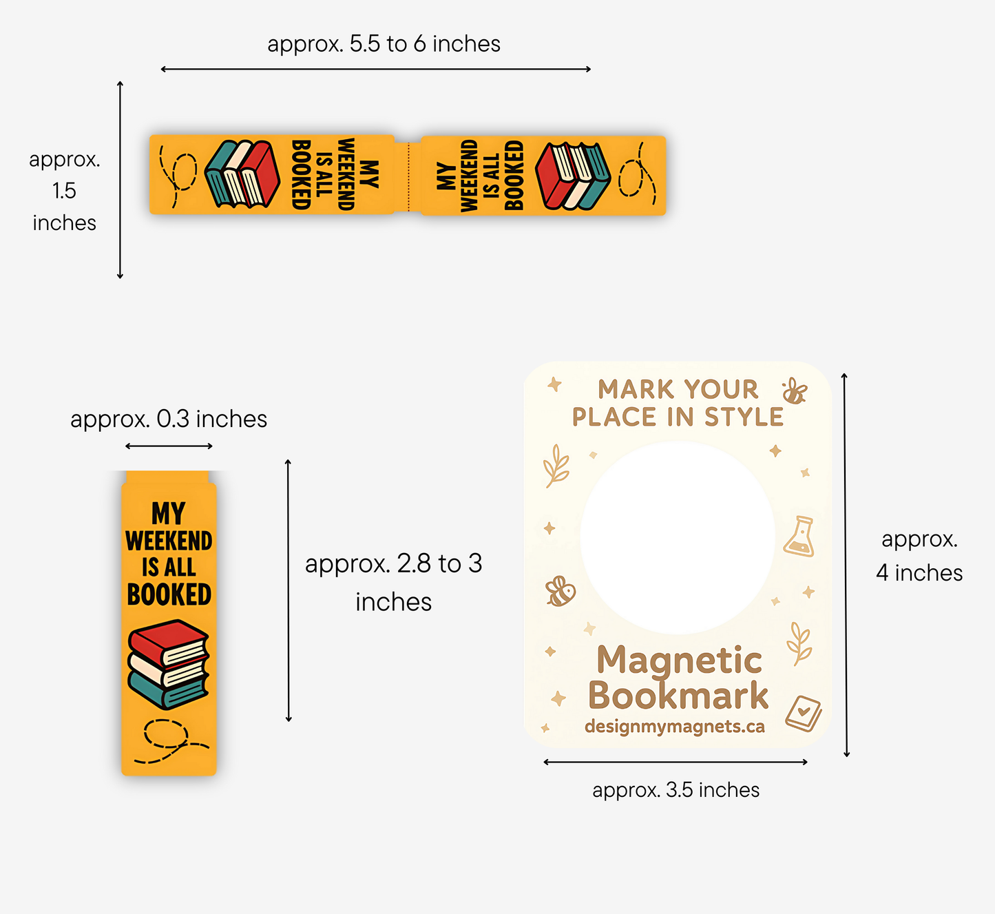 'My Weekend Is Booked' (Yellow) Magnetic Bookmark