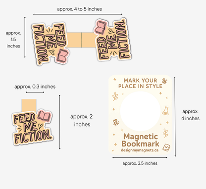 'Feed Me Fiction' Magnetic Bookmark | Fiction Bookmark