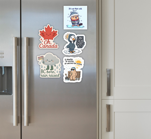 BC Born, Rain Raised – Canada Weather Magnet Pack