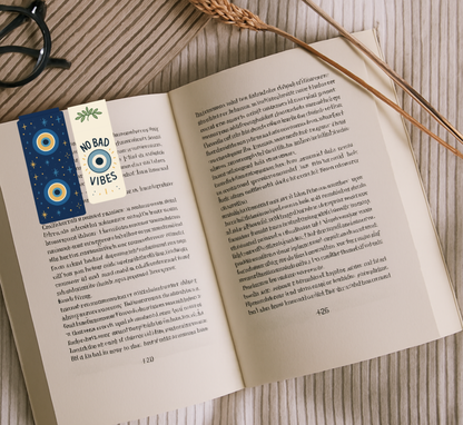 [Pack of 2] Evil Eyes Magnetic Bookmark | No Bad Vibes Bookmark