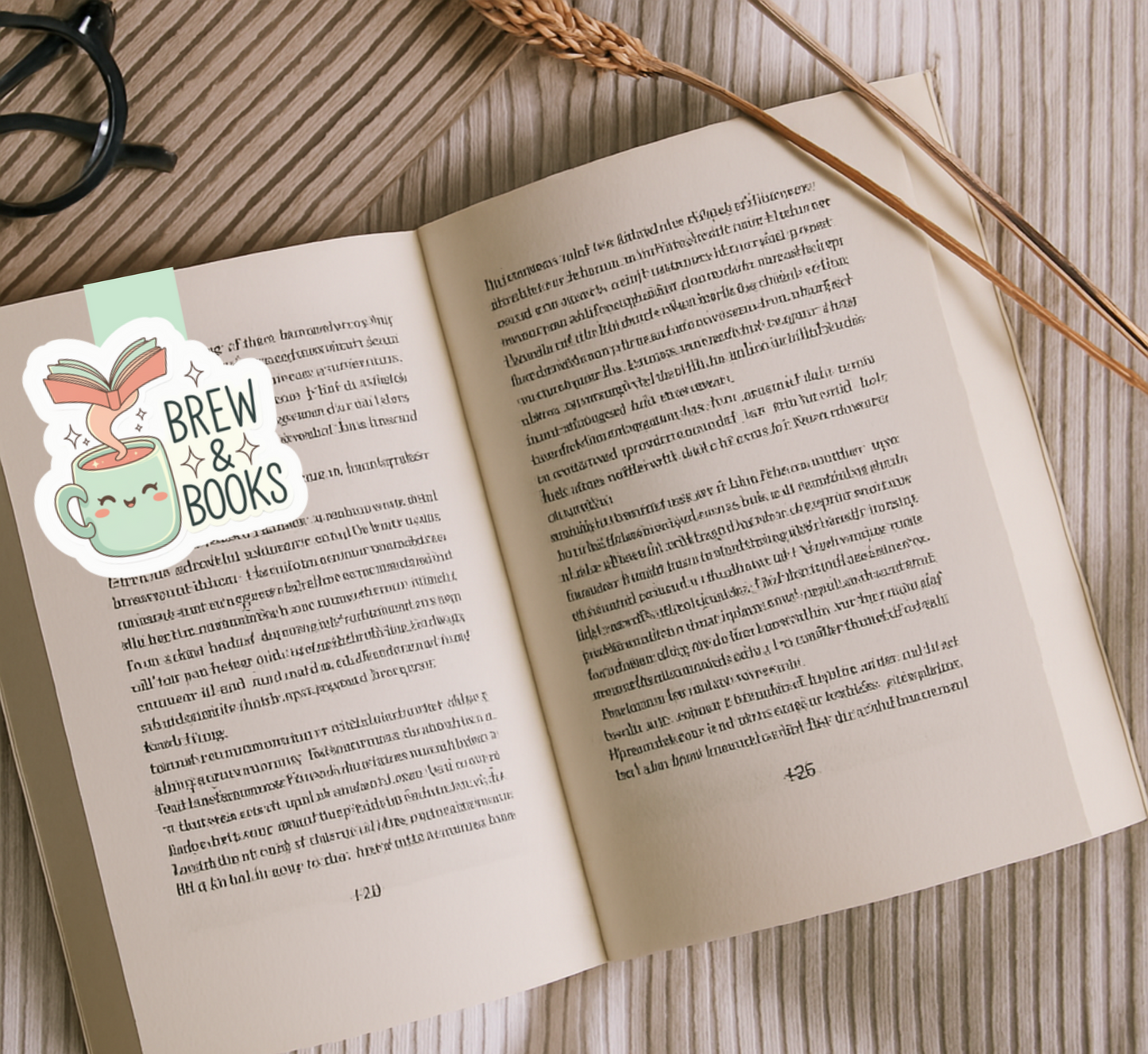 'Brew & Books' Magnetic Bookmark | Coffee Magnetic Bookmarks