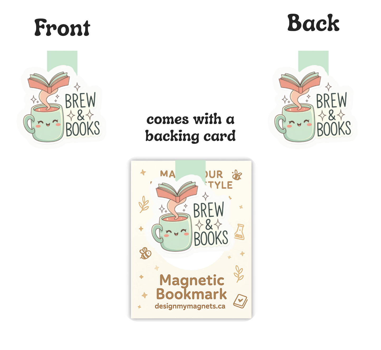 'Brew & Books' Magnetic Bookmark | Coffee Magnetic Bookmarks