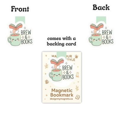 'Brew & Books' Magnetic Bookmark | Coffee Magnetic Bookmarks