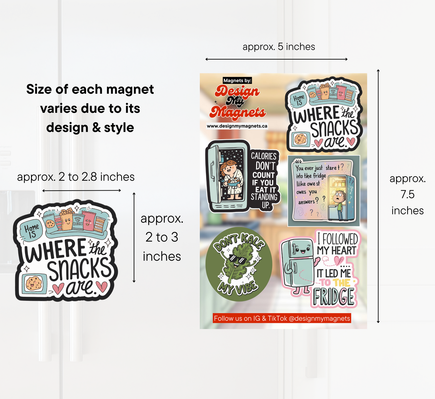 Where the Snacks Are – Funny Fridge Magnet Pack