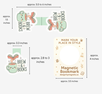 'Brew & Books' Magnetic Bookmark | Coffee Magnetic Bookmarks