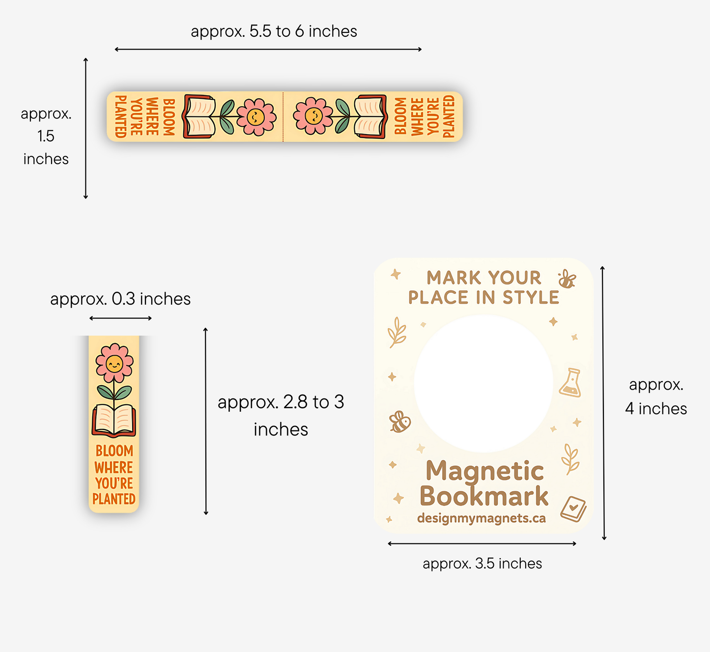 'Bloom Where You’re Planted' Magnetic Bookmark | Flower Bookmark