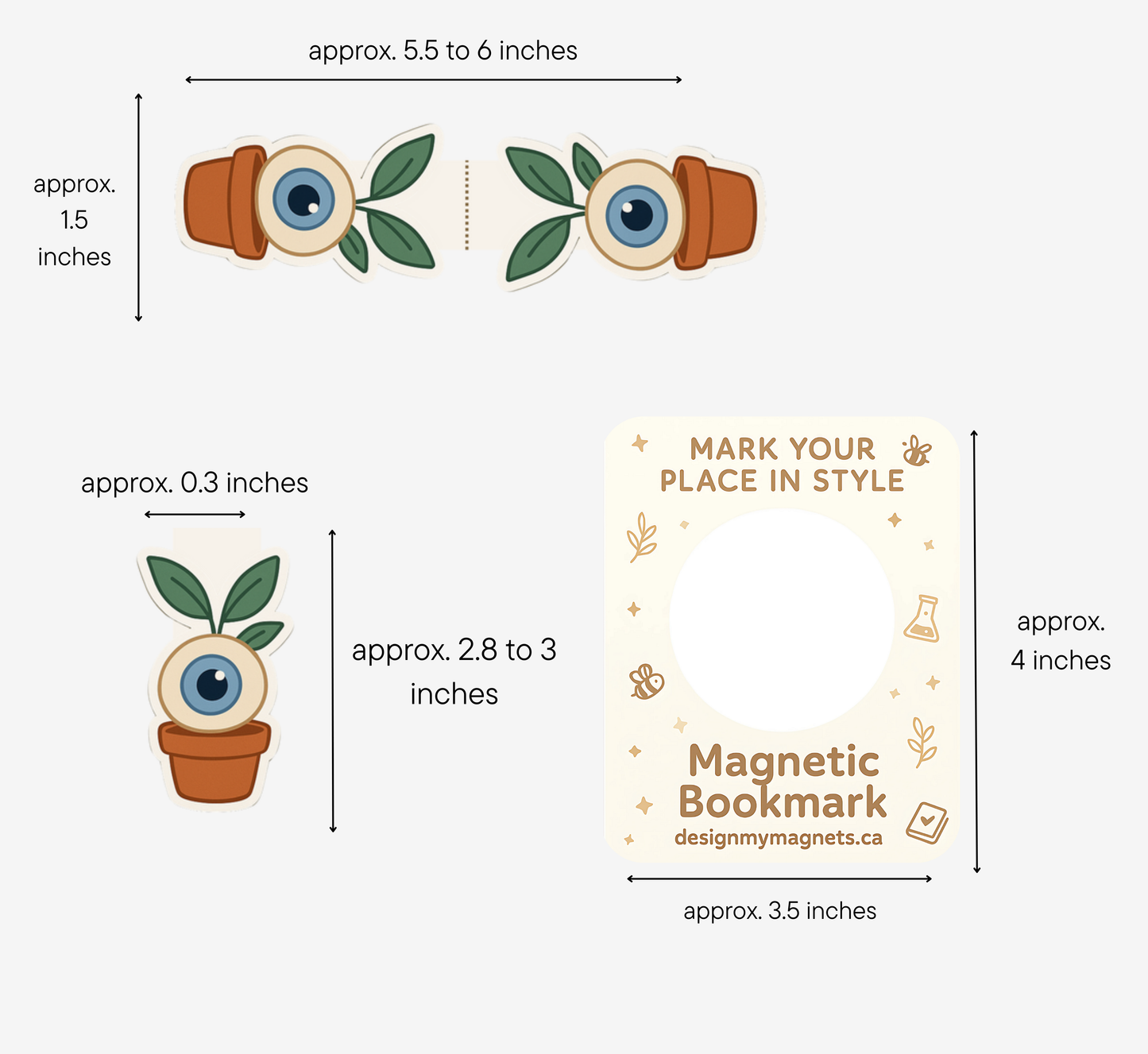 Evil Eye Plant Magnetic Bookmark | Gift for Readers and Plant Lovers