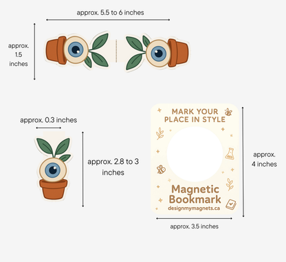 Evil Eye Plant Magnetic Bookmark | Gift for Readers and Plant Lovers