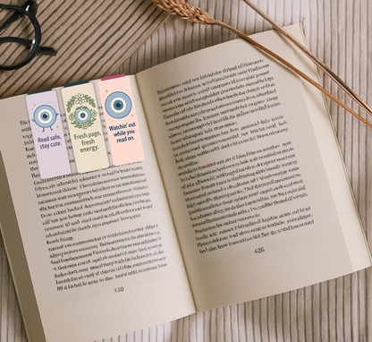 [Pack of 3] Evil Eye Magnetic Bookmark Set | Cute Bookish Gift for Readers & Bookworms