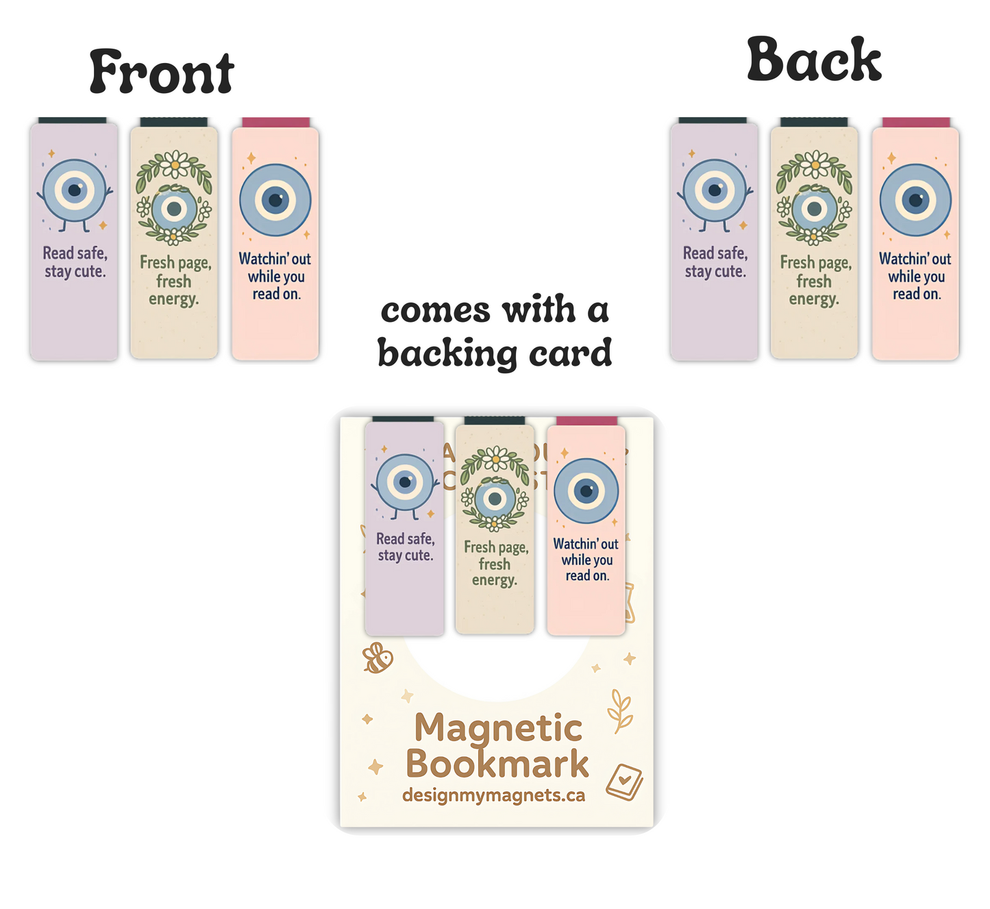[Pack of 3] Evil Eye Magnetic Bookmark Set | Cute Bookish Gift for Readers & Bookworms