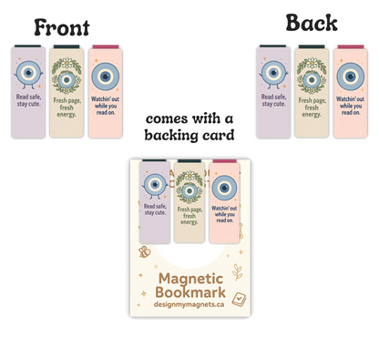 [Pack of 3] Evil Eye Magnetic Bookmark Set | Cute Bookish Gift for Readers & Bookworms