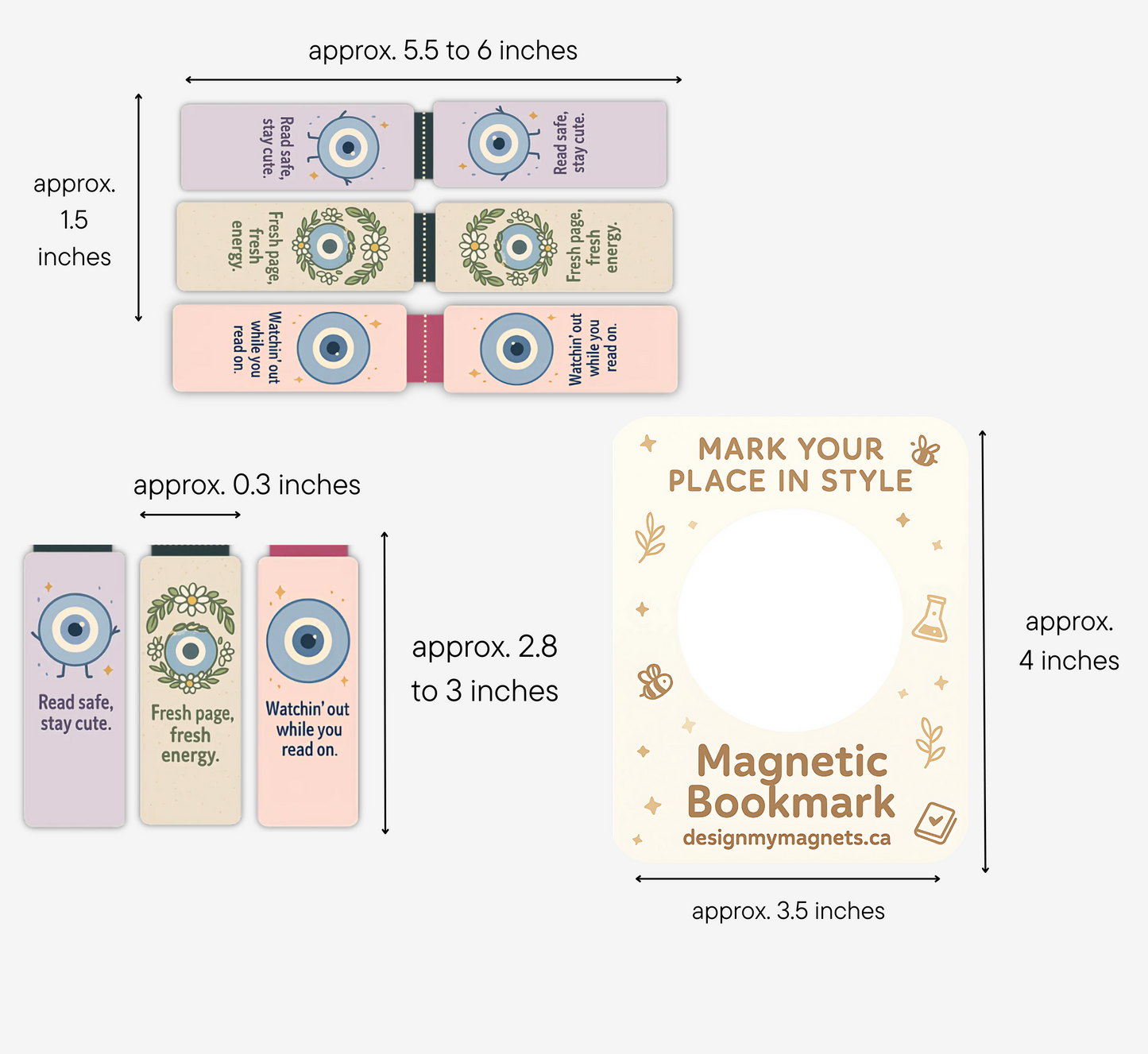 [Pack of 3] Evil Eye Magnetic Bookmark Set | Cute Bookish Gift for Readers & Bookworms