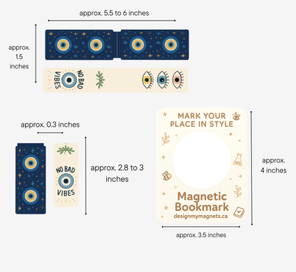[Pack of 2] Evil Eyes Magnetic Bookmark | No Bad Vibes Bookmark
