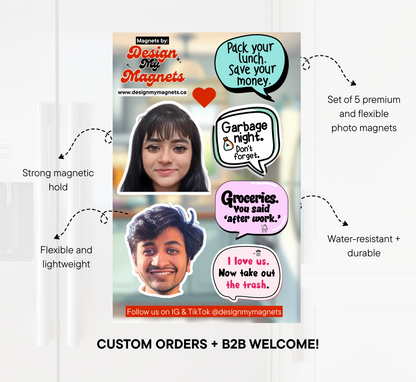 Reminder Bubble Magnet Set – Customizable Text & Photo Option