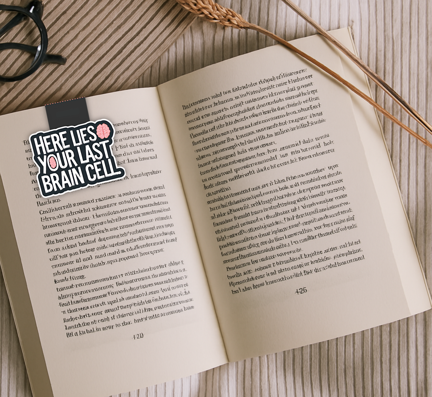 'Last Brain Cell' Magnetic Bookmark | Funny Bookmark for Students