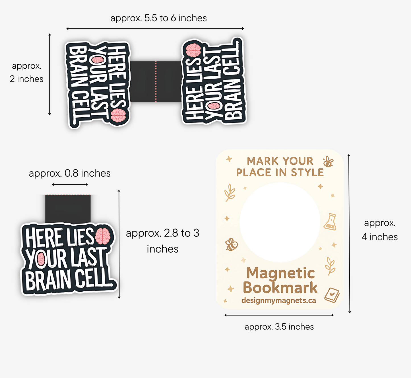 'Last Brain Cell' Magnetic Bookmark | Funny Bookmark for Students
