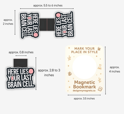 'Last Brain Cell' Magnetic Bookmark | Funny Bookmark for Students