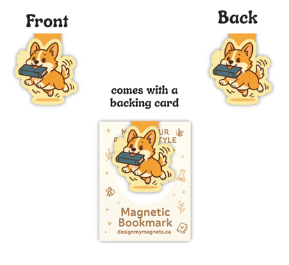 Running Corgi with Book - Magnetic Bookmark