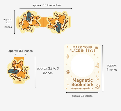 Running Corgi with Book - Magnetic Bookmark