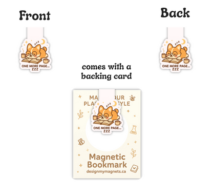 Sleepy Corgi Magnetic Bookmark | Funny Gift for Book Lovers