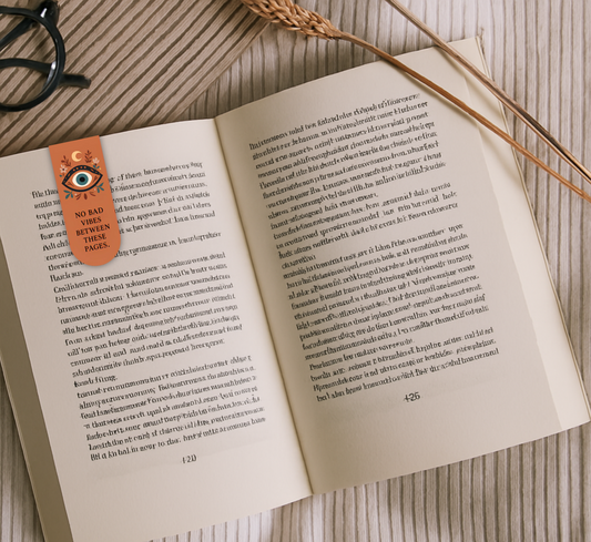 'No Bad Vibes' Evil Eye Magnetic Bookmark | Mystical Gift for Book Lovers & Readers