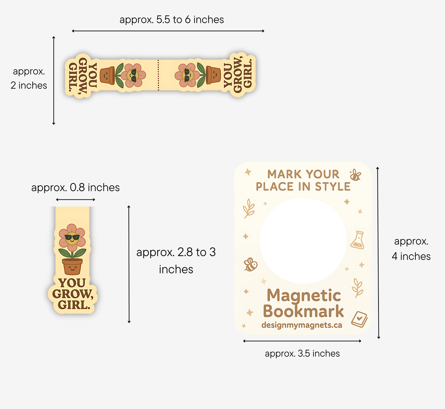 'You Grow, Girl' Magnetic Bookmark | Encouraging Gift for Bookworms