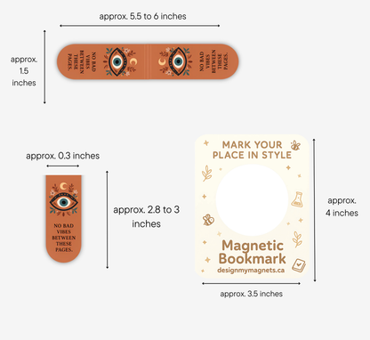 'No Bad Vibes' Evil Eye Magnetic Bookmark | Mystical Gift for Book Lovers & Readers