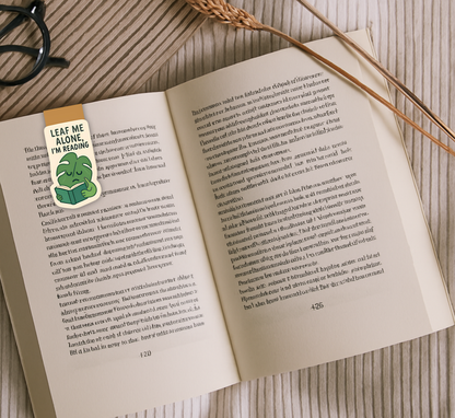 'Leaf Me Alone' Magnetic Bookmark | Plant Lover Gift