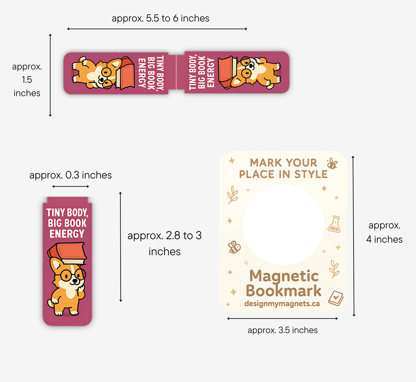 Corgi Book Energy Magnetic Bookmark | Funny Dog Bookmark