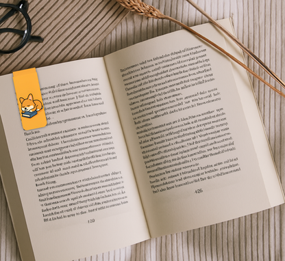 Sleeping Corgi Magnetic Bookmark | Cute Dog Bookmark for Readers