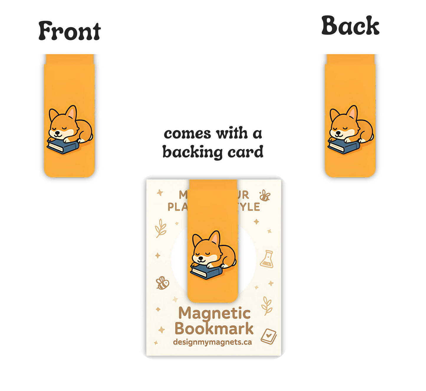 Sleeping Corgi Magnetic Bookmark | Cute Dog Bookmark for Readers
