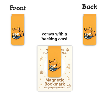Sleeping Corgi Magnetic Bookmark | Cute Dog Bookmark for Readers