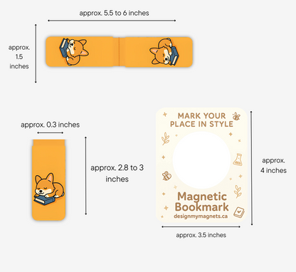 Sleeping Corgi Magnetic Bookmark | Cute Dog Bookmark for Readers