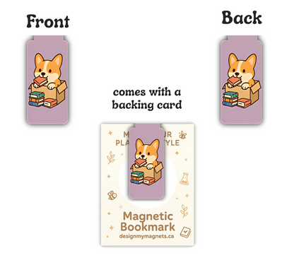 Corgi and Books Magnetic Bookmark | Funny Dog Bookmark