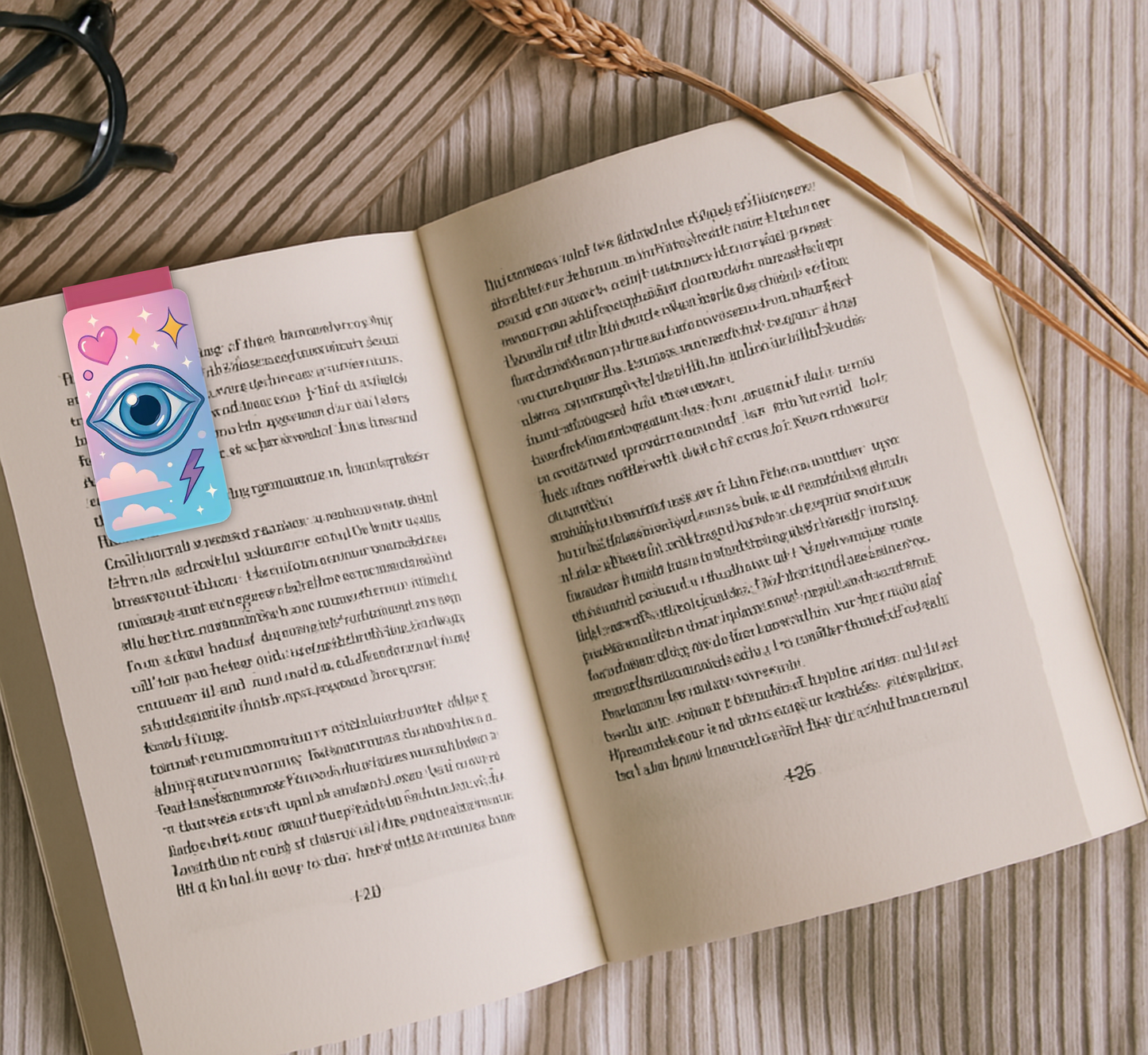 Pastel Evil Eye Magnetic Bookmark | Kawaii Y2K Bookish Gift with Sparkle Power